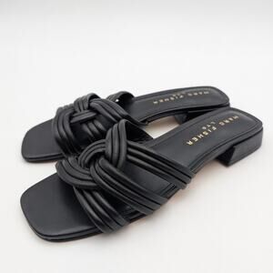 Marc Fisher LTD Casara Slide Sandal Women's Square Toe Black Size US6M EU37